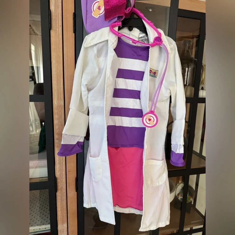 2012 Doc McStuffins Disney Jr. toddler girl costume dress set bag halloween